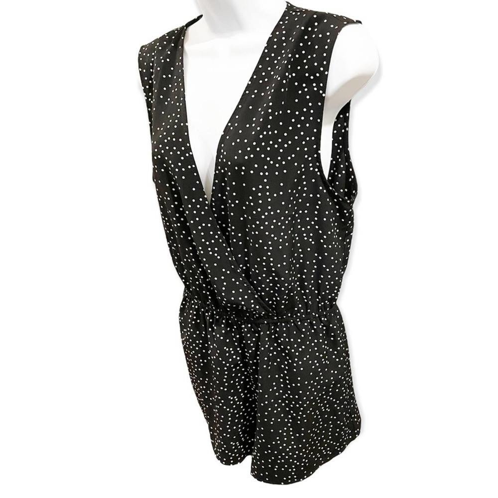 Seek the Label Polka Dot Deep V Neck Romper Black and White LF Size Medium - Picture 4 of 10